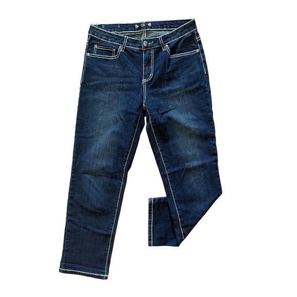 TRU LUXE✨ Women’s Mid-Rise Embellished Capri Jeans 💎🌟👡 Size 8 - Picture 2 of 15